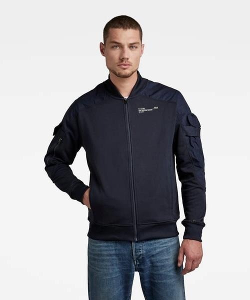 G-STAR（ジースター）の「MIXED CARGO BOMBER JACKET（スウェット・メンズ・ダークネイビー・SMALL/MEDIUM/LARGE/X-LARGE/X-SMALL）」の12枚目の写真