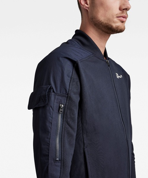 G-STAR（ジースター）の「MIXED CARGO BOMBER JACKET（スウェット・メンズ・ダークネイビー・SMALL/MEDIUM/LARGE/X-LARGE/X-SMALL）」の9枚目の写真