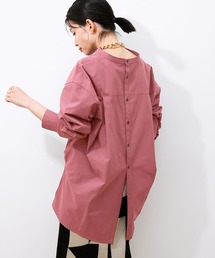 ADAM ET ROPE' | バックオープンバンドカラーシャツ(シャツ/ブラウス)