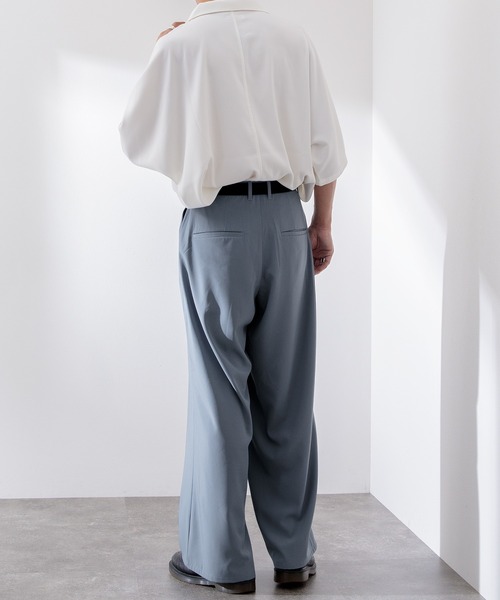 Adoon plain（アドーンプレーン）の「【Adoon plain】ワイドスラックス（スラックス・メンズ・ライトブルー/ブラック/パープル/ライトグレー/グリーン・SMALL/MEDIUM/LARGE）」の19枚目の写真