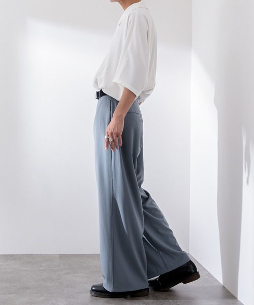 Adoon plain（アドーンプレーン）の「【Adoon plain】ワイドスラックス（スラックス・メンズ・ライトブルー/ブラック/パープル/ライトグレー/グリーン・SMALL/MEDIUM/LARGE）」の21枚目の写真