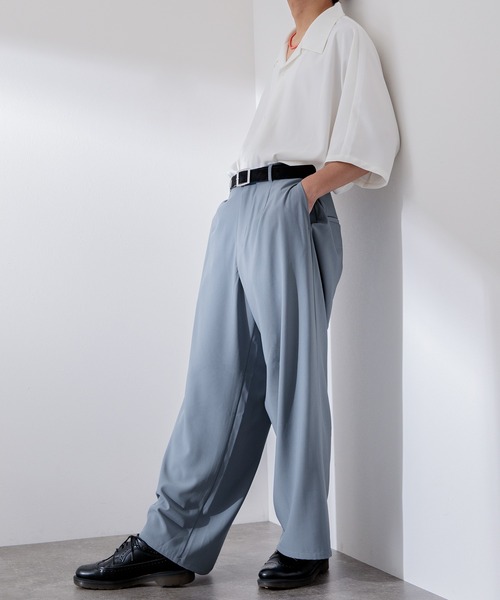 Adoon plain（アドーンプレーン）の「【Adoon plain】ワイドスラックス（スラックス・メンズ・ライトブルー/ブラック/パープル/ライトグレー/グリーン・SMALL/MEDIUM/LARGE）」の22枚目の写真