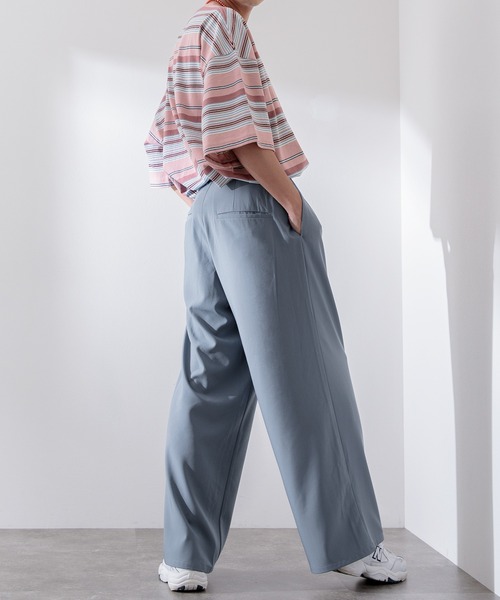 Adoon plain（アドーンプレーン）の「【Adoon plain】ワイドスラックス（スラックス・メンズ・ライトブルー/ブラック/パープル/ライトグレー/グリーン・SMALL/MEDIUM/LARGE）」の20枚目の写真