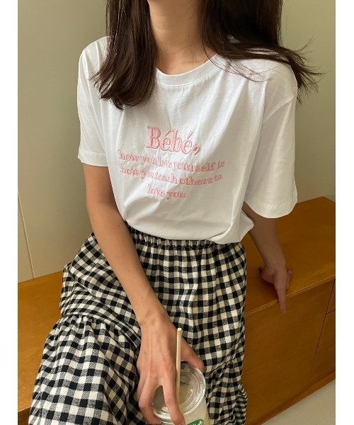 DAIS-Y（デイジー）の「刺繍ロゴTシャツ（Tシャツ/カットソー・レディース・ホワイト/ネイビー/ライトイエロー・FREE）」の13枚目の写真
