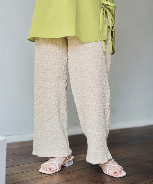 nemne store（ネンネストア）の「おさんぽに出かけるジャガードイージーパンツ（その他パンツ・レディース・ブラック/ベージュ/グリーン/アイボリー・SMALL/MEDIUM）」の4枚目の写真