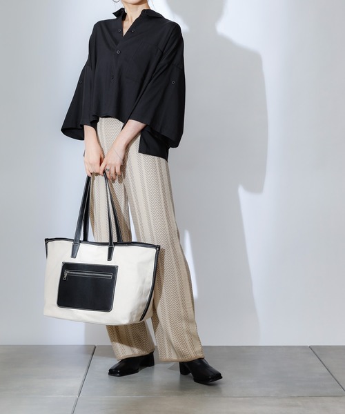 COLONY 2139（コロニートゥーワンスリーナイン）の「バイカラーヘリンボーンニットパンツ(セットアップ可)（その他パンツ・レディース・ブラック/ベージュ/グリーン・MEDIUM/SMALL/LARGE）」の19枚目の写真