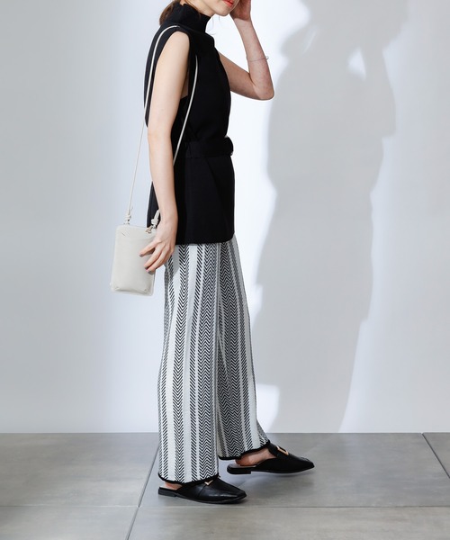 COLONY 2139（コロニートゥーワンスリーナイン）の「バイカラーヘリンボーンニットパンツ(セットアップ可)（その他パンツ・レディース・ブラック/ベージュ/グリーン・MEDIUM/SMALL/LARGE）」の10枚目の写真