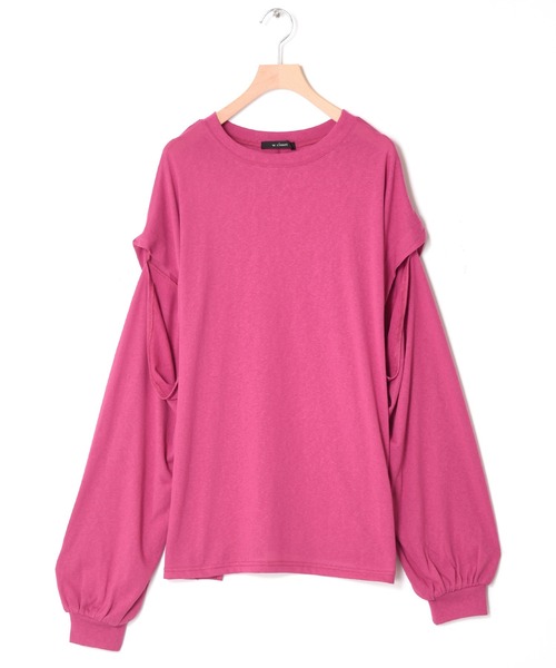 w closet（ダブルクローゼット）の「ロングorノースリ2WAYスリーブTシャツ（Tシャツ/カットソー・レディース・スミクロ/オフホワイト/ダークグリーン/ライトパープル/ピンク系その他・FREE）」の8枚目の写真