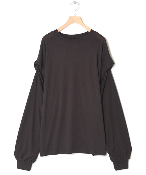 w closet（ダブルクローゼット）の「ロングorノースリ2WAYスリーブTシャツ（Tシャツ/カットソー・レディース・スミクロ/オフホワイト/ダークグリーン/ライトパープル/ピンク系その他・FREE）」の14枚目の写真