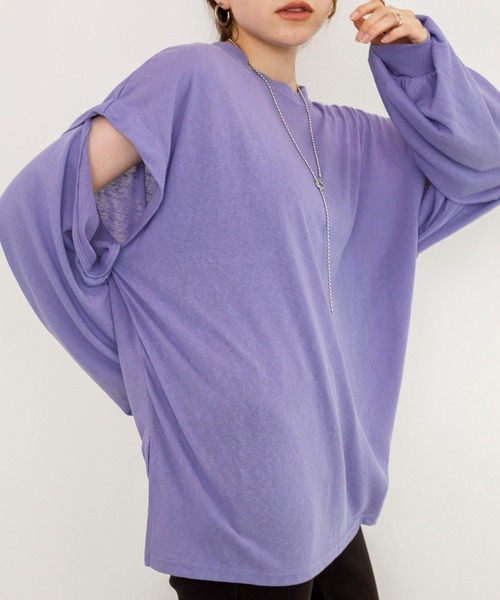 w closet（ダブルクローゼット）の「ロングorノースリ2WAYスリーブTシャツ（Tシャツ/カットソー・レディース・スミクロ/オフホワイト/ダークグリーン/ライトパープル/ピンク系その他・FREE）」の22枚目の写真