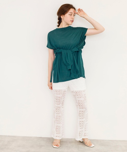 w closet（ダブルクローゼット）の「ロングorノースリ2WAYスリーブTシャツ（Tシャツ/カットソー・レディース・スミクロ/オフホワイト/ダークグリーン/ライトパープル/ピンク系その他・FREE）」の11枚目の写真