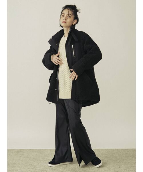 COTORICA（コトリカ）の「ボア×ナイロンフライトジャケット（ブルゾン・レディース・ブラック/オフホワイト・SMALL/MEDIUM）」の17枚目の写真