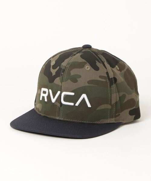 RVCA（ルーカ）の「RVCA キッズ  RVCA TWILL SNAPBACK II BOYS キャップ【2021年秋冬モデル】/ルーカ帽子（キャップ・キッズ・カモフラージュ/ブラック×グレー/ブルー系その他・FREE）」の3枚目の写真