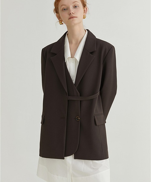 Fano Studios（ファノ ストゥディオズ）の「【Fano Studios】Asymmetry buttoned blazer FQ21W059（テーラードジャケット・レディース・ブラウン・L/M/S）」の5枚目の写真