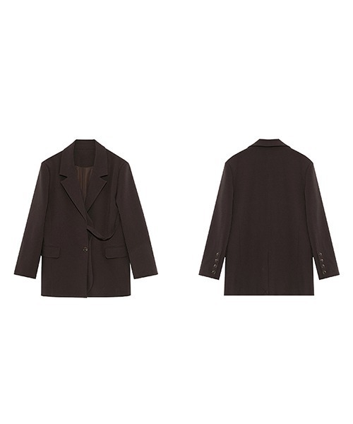 Fano Studios（ファノ ストゥディオズ）の「【Fano Studios】Asymmetry buttoned blazer FQ21W059（テーラードジャケット・レディース・ブラウン・L/M/S）」の12枚目の写真