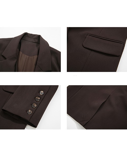 Fano Studios（ファノ ストゥディオズ）の「【Fano Studios】Asymmetry buttoned blazer FQ21W059（テーラードジャケット・レディース・ブラウン・L/M/S）」の13枚目の写真