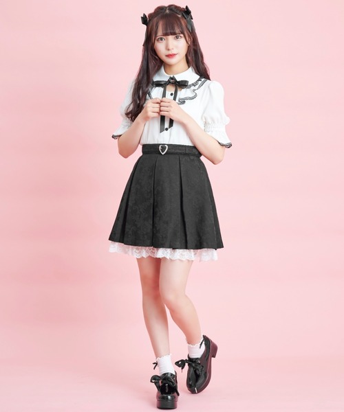 Secret Honey（シークレットハニー）の「オープンデコルテブラウス（シャツ/ブラウス・レディース・ブラック/オフホワイト/ピンク・MEDIUM）」の6枚目の写真