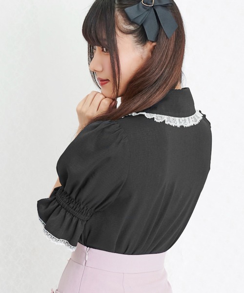 Secret Honey（シークレットハニー）の「オープンデコルテブラウス（シャツ/ブラウス・レディース・ブラック/オフホワイト/ピンク・MEDIUM）」の10枚目の写真