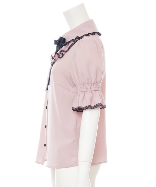 Secret Honey（シークレットハニー）の「オープンデコルテブラウス（シャツ/ブラウス・レディース・ブラック/オフホワイト/ピンク・MEDIUM）」の5枚目の写真