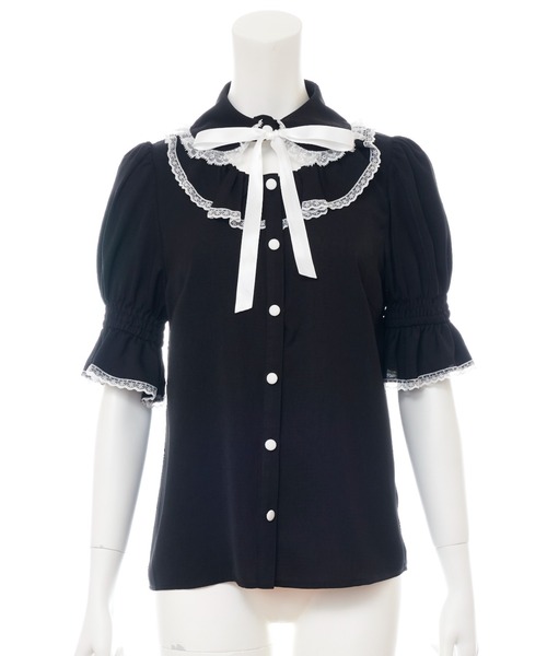 Secret Honey（シークレットハニー）の「オープンデコルテブラウス（シャツ/ブラウス・レディース・ブラック/オフホワイト/ピンク・MEDIUM）」の12枚目の写真