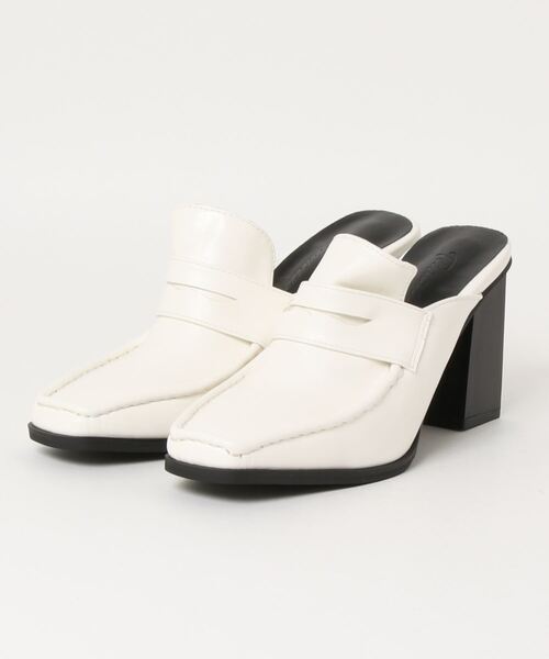 Didot.showroom(ディドット ショールーム)の「heel mule loafer(ローファー・レディース・ホワイト/ブラック・23cm/24cm/25cm)」の1枚目の写真