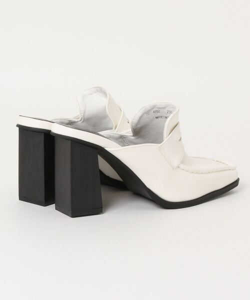 Didot.showroom(ディドット ショールーム)の「heel mule loafer(ローファー・レディース・ホワイト/ブラック・23cm/24cm/25cm)」の4枚目の写真