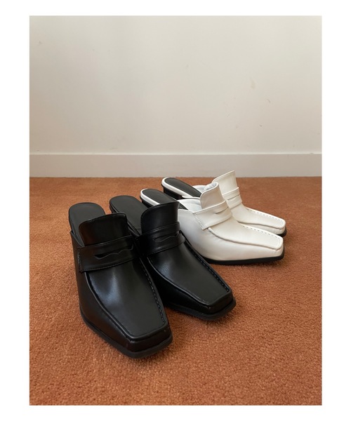 Didot.showroom(ディドット ショールーム)の「heel mule loafer(ローファー・レディース・ホワイト/ブラック・23cm/24cm/25cm)」の6枚目の写真