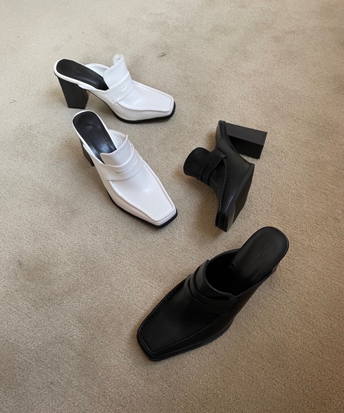 Didot.showroom(ディドット ショールーム)の「heel mule loafer(ローファー・レディース・ホワイト/ブラック・23cm/24cm/25cm)」の5枚目の写真