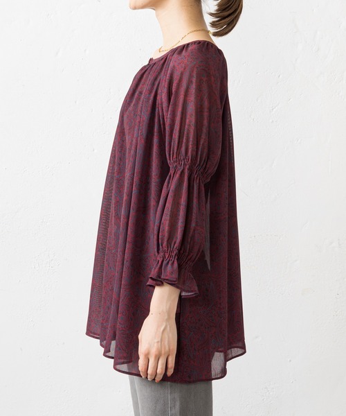 prose verse（プロズヴェール）の「前後2WAYペイズリー柄シアーブラウス（シャツ/ブラウス・レディース・ボルドー/ベージュ・MEDIUM）」の12枚目の写真