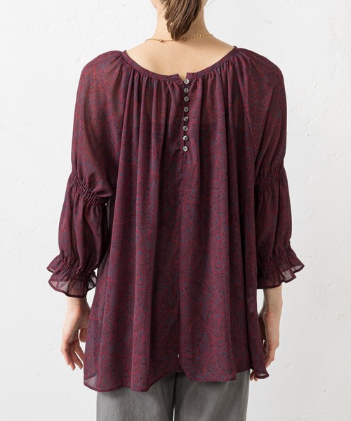 prose verse（プロズヴェール）の「前後2WAYペイズリー柄シアーブラウス（シャツ/ブラウス・レディース・ボルドー/ベージュ・MEDIUM）」の17枚目の写真