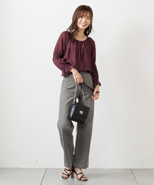 prose verse（プロズヴェール）の「前後2WAYペイズリー柄シアーブラウス（シャツ/ブラウス・レディース・ボルドー/ベージュ・MEDIUM）」の18枚目の写真