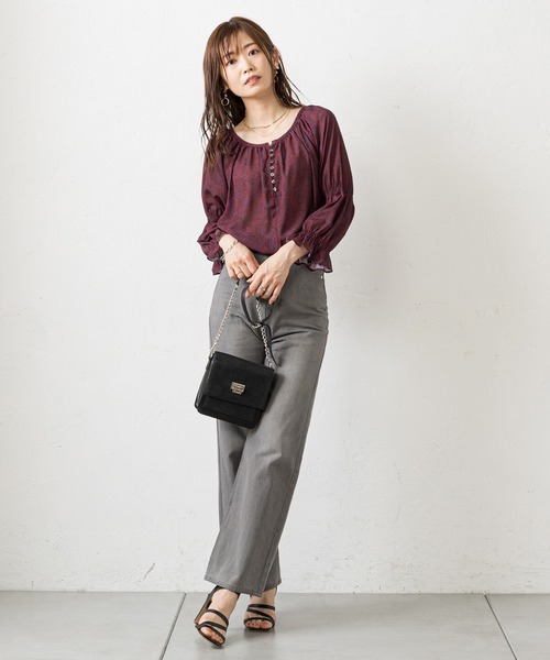 prose verse（プロズヴェール）の「前後2WAYペイズリー柄シアーブラウス（シャツ/ブラウス・レディース・ボルドー/ベージュ・MEDIUM）」の8枚目の写真