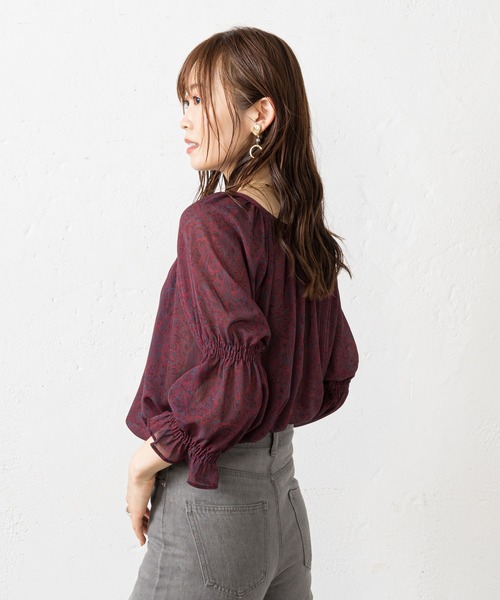 prose verse（プロズヴェール）の「前後2WAYペイズリー柄シアーブラウス（シャツ/ブラウス・レディース・ボルドー/ベージュ・MEDIUM）」の9枚目の写真