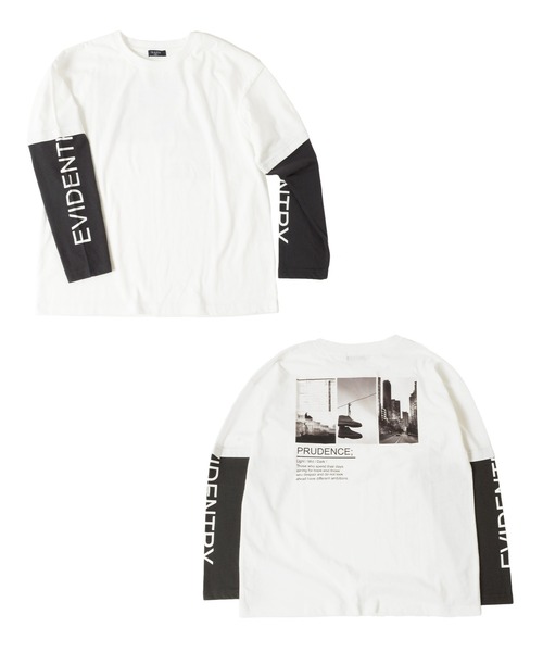 GLAZOS（グラソス）の「天竺・バックフォトフェイクレイヤード 長袖Tシャツ（Tシャツ/カットソー・キッズ・ホワイト/チャコールグレー・170cm/140cm/160cm/150cm/130cm）」の3枚目の写真