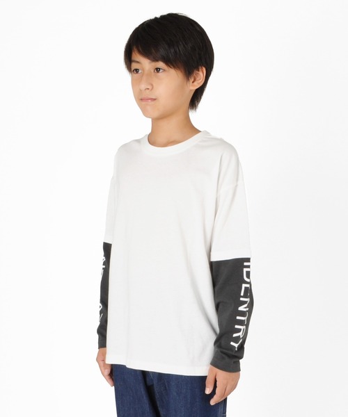 GLAZOS（グラソス）の「天竺・バックフォトフェイクレイヤード 長袖Tシャツ（Tシャツ/カットソー・キッズ・ホワイト/チャコールグレー・170cm/140cm/160cm/150cm/130cm）」の6枚目の写真