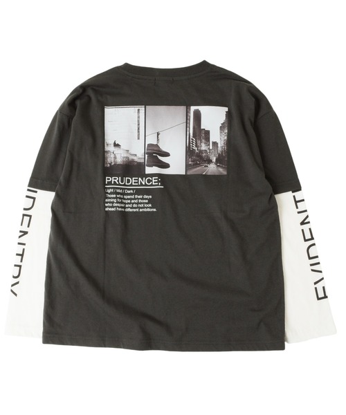 GLAZOS（グラソス）の「天竺・バックフォトフェイクレイヤード 長袖Tシャツ（Tシャツ/カットソー・キッズ・ホワイト/チャコールグレー・170cm/140cm/160cm/150cm/130cm）」の15枚目の写真