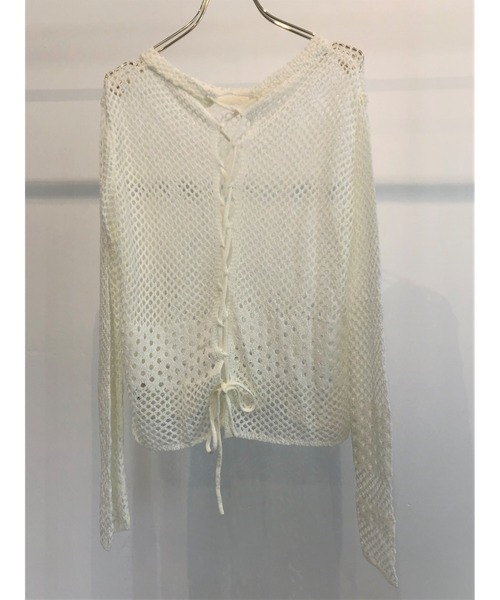 ulu（ウル）の「Back ｌace knit（その他トップス・レディース・ホワイト・FREE）」の5枚目の写真