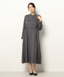 NICOLE white | ポケット付 ウエストドロストワンピース(ワンピース)