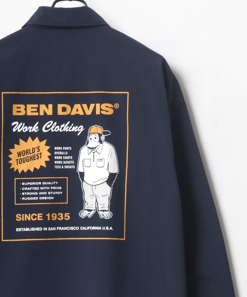 BEN DAVIS(ベンデイビス)の「BEN DAVIS/ベンデイビス ビッグシルエット バックプリン コーチジャケット(ナイロンジャケット・メンズ・ライトグレー/ブラック/ネイビー/グリーン・M/L/XL)」の4枚目の写真