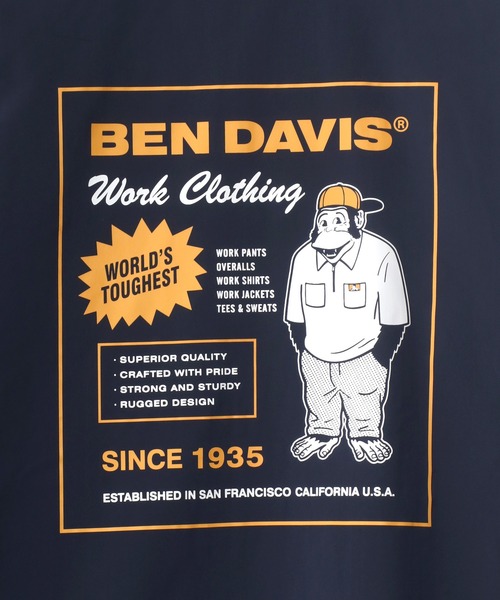 BEN DAVIS(ベンデイビス)の「BEN DAVIS/ベンデイビス ビッグシルエット バックプリン コーチジャケット(ナイロンジャケット・メンズ・ライトグレー/ブラック/ネイビー/グリーン・M/L/XL)」の11枚目の写真