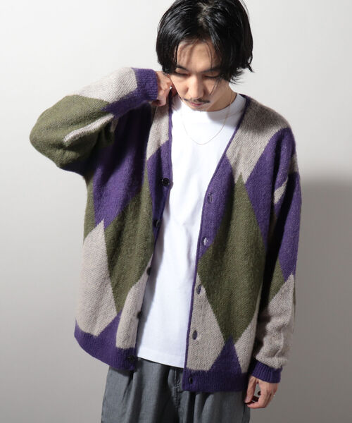 GLOSTER（グロスター）の「【予約分完売につき、リピート決定＆新色追加！】【GLOSTER/グロスター】モヘヤミックスカーディガン（カーディガン/ボレロ・メンズ・ブラック系その他/グレー系その他/ベージュ系その他/パープル系その他・FREE）」の4枚目の写真