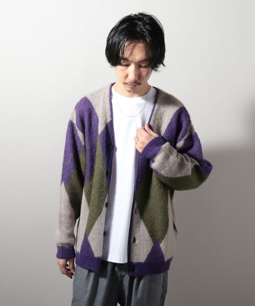 GLOSTER（グロスター）の「【予約分完売につき、リピート決定＆新色追加！】【GLOSTER/グロスター】モヘヤミックスカーディガン（カーディガン/ボレロ・メンズ・ブラック系その他/グレー系その他/ベージュ系その他/パープル系その他・FREE）」の15枚目の写真
