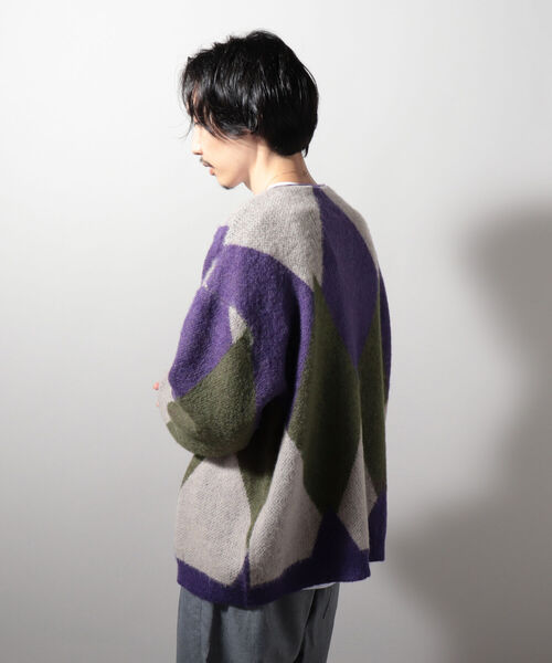 GLOSTER（グロスター）の「【予約分完売につき、リピート決定＆新色追加！】【GLOSTER/グロスター】モヘヤミックスカーディガン（カーディガン/ボレロ・メンズ・ブラック系その他/グレー系その他/ベージュ系その他/パープル系その他・FREE）」の11枚目の写真