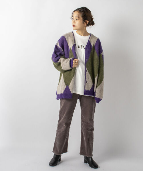 GLOSTER（グロスター）の「【予約分完売につき、リピート決定＆新色追加！】【GLOSTER/グロスター】モヘヤミックスカーディガン（カーディガン/ボレロ・メンズ・ブラック系その他/グレー系その他/ベージュ系その他/パープル系その他・FREE）」の12枚目の写真