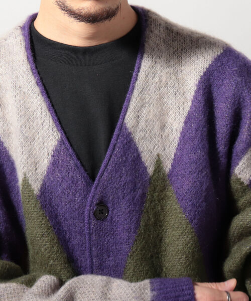 GLOSTER（グロスター）の「【予約分完売につき、リピート決定＆新色追加！】【GLOSTER/グロスター】モヘヤミックスカーディガン（カーディガン/ボレロ・メンズ・ブラック系その他/グレー系その他/ベージュ系その他/パープル系その他・FREE）」の9枚目の写真