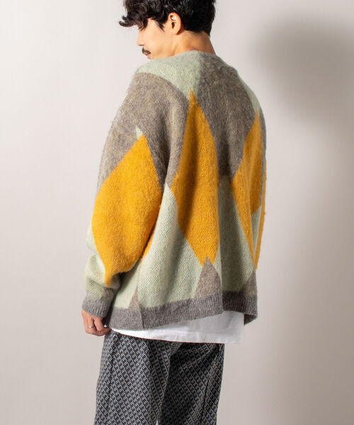 GLOSTER（グロスター）の「【予約分完売につき、リピート決定＆新色追加！】【GLOSTER/グロスター】モヘヤミックスカーディガン（カーディガン/ボレロ・メンズ・ブラック系その他/グレー系その他/ベージュ系その他/パープル系その他・FREE）」の6枚目の写真