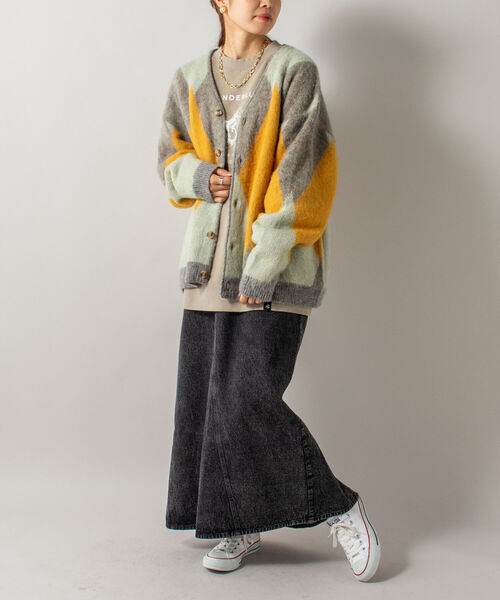 GLOSTER（グロスター）の「【予約分完売につき、リピート決定＆新色追加！】【GLOSTER/グロスター】モヘヤミックスカーディガン（カーディガン/ボレロ・メンズ・ブラック系その他/グレー系その他/ベージュ系その他/パープル系その他・FREE）」の14枚目の写真