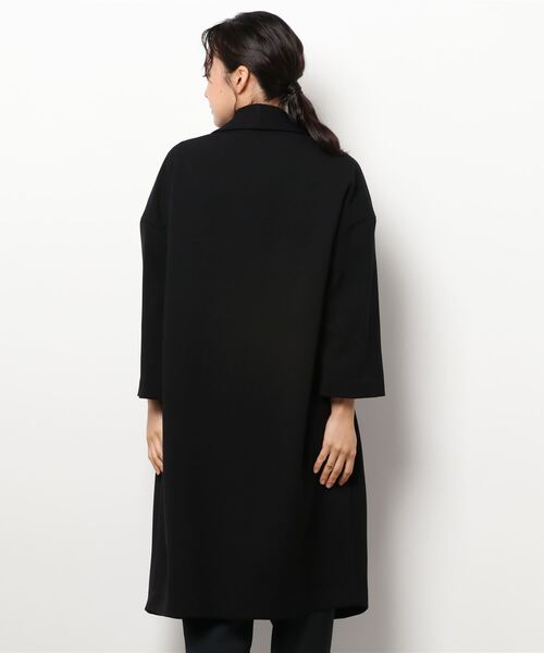 BENETTON (UNITED COLORS OF BENETTON)（ベネトンユナイテッドカラーズオブベネトン）の「7分袖スリーブBIGシルエットコート（ステンカラーコート・レディース・ブラック・38/42/44/40）」の4枚目の写真