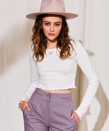 ALEXIA STAM | Mellow Hem Rib Long Sleeve Top/メロウヘムリブロングスリーブトップ(Tシャツ/カットソー)