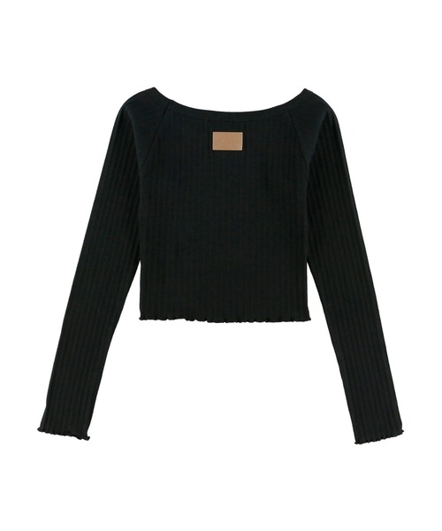 カットソー(長袖/七分) ALEXIA STAM - Mellow Hem Rib Long Sleeve Top Black ALEXIA STAM（アリシアスタン）の「Mellow Hem Rib Long Sleeve